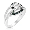 Vir Jewels 1/5 Cttw Blue Diamond Leaf Ring .925 Sterling Silver With Rhodium Plating In Silver