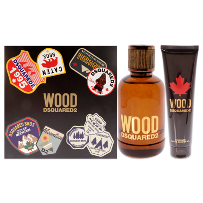 Dsquared2 Wood By  For Men - 2 Pc Gift Set 3.4oz Edt Spray, 5.0oz Bath And Shower Gel In Brown