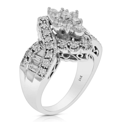 Vir Jewels 1 Cttw Marquise Shape Diamond Cocktail Ring 14k White Gold Round Prong In Silver