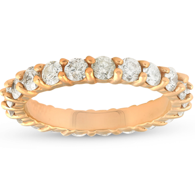 Pompeii3 2ct Diamond Eternity Ring 14k Yellow Gold Womens Anniversary Band In Beige