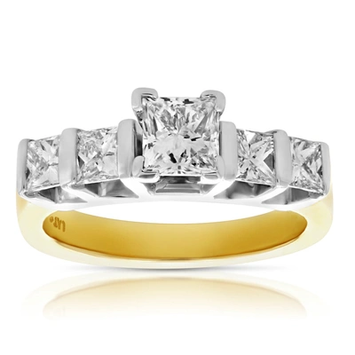 VIR JEWELS 1.75 CTTW SI1 5 STONE PRINCESS DIAMOND ENGAGEMENT RING 14K YELLOW GOLD