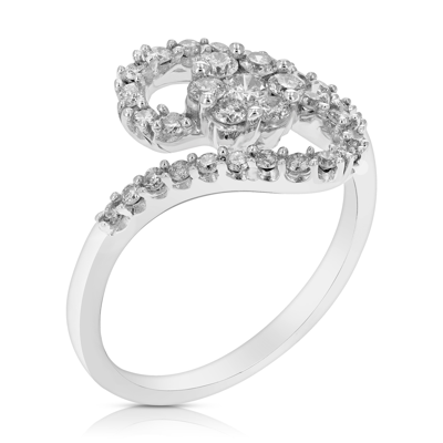 Vir Jewels 1/2 Cttw Diamond Cocktail Engagement Ring 14k White Gold Round Prong Set In Silver