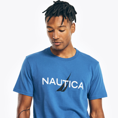 Nautica Mens Logo Graphic Sleep T-shirt In Blue