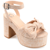 Journee Collection Women's Zenni Platform Bow Sandals In Beige