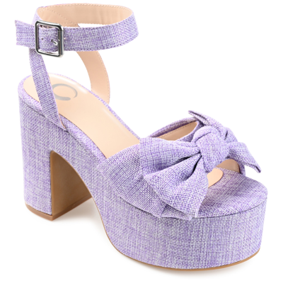 Journee Collection Zenni Bow Platform Sandal In Purple