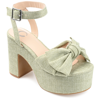 Journee Collection Women's Zenni Platform Bow Sandals In Green