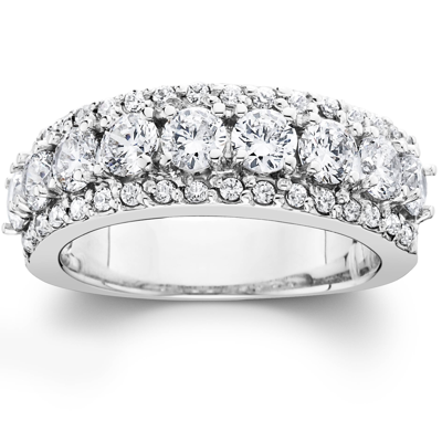 Pompeii3 Vs 1 3/4ct Diamond Wedding Ring 14k White Gold In Silver