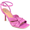 Journee Collection Women's Naommi Perforated Sandals In Pink