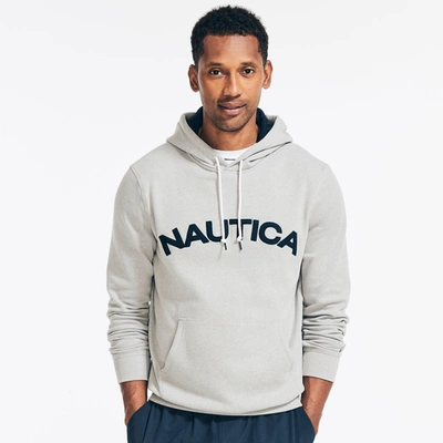 Nautica Mens Logo Pullover Hoodie In Grey