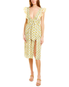 Ash & Eden Santi Sleeveless Midi Dress In Yellow