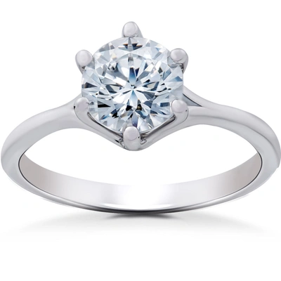 Pompeii3 Carly Engagement Ring Solitaire Setting In White