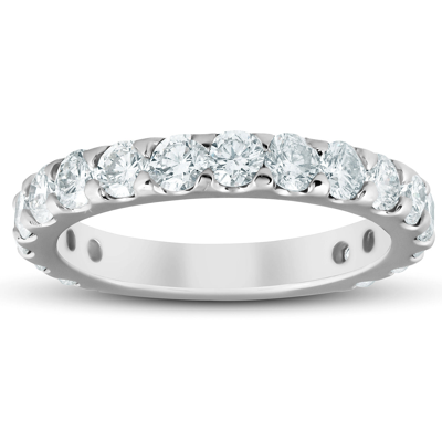 Pompeii3 1.90 Ct Diamond Wedding Ring 10k White Gold In Silver