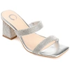 Journee Collection Shandee Tru Comfort Foam Heeled Sandal In Silver