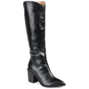 Journee Collection Daria Whipstitch Tall Vegan Leather Western Boot In Black