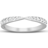 Pompeii3 1/4ct Diamond Stackable Tapered V Shape Womens Wedding Ring 10k White Gold In White