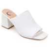 Journee Collection Womens Medium And Wide Width Lorenna Open Square Toe Block Heel Sandals In White