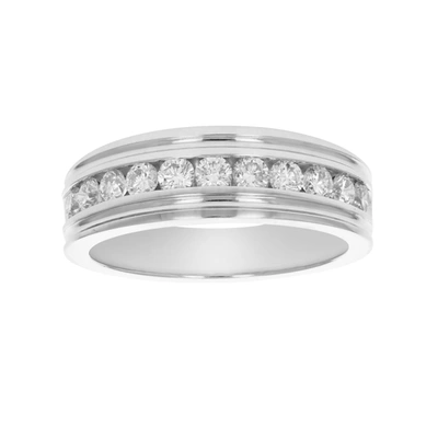 Vir Jewels 1 Cttw Si2-i1 Certified Diamond Machine Wedding Band Channel 14k Gold In Silver