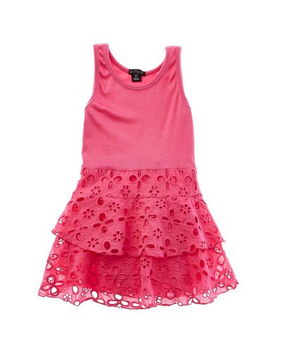 Flowers By Zoe Kids'  Rib 2x2 Dress In Pink