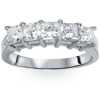 Pompeii3 2ct Princess Cut Diamond Wedding Anniversary Ring Womens Band 14k White Gold In Silver