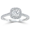 Pompeii3 Platinum 1 1/5ct Tdw Cushion Halo Round Diamond Engagement Ring In Silver