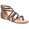 Journee Collection Zailie Womens Faux Leather Thong Gladiator Sandals In Brown