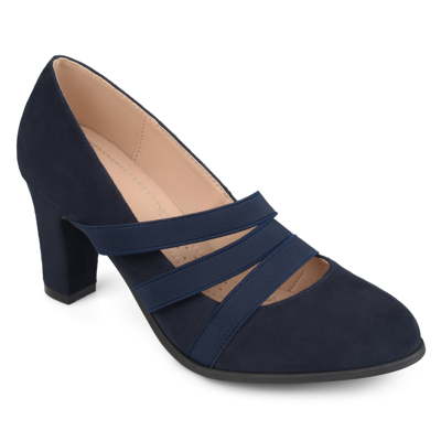 Journee Collection Collection Women's Comfort Narrow Width Loren Pump In Blue