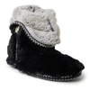 Dearfoams Beth Faux Fur Fold Down Fuzzy Bootie Slipper In Black