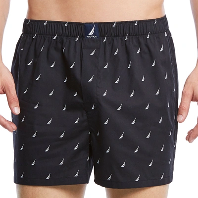 Nautica Mens J-class Cotton Boxer In Black