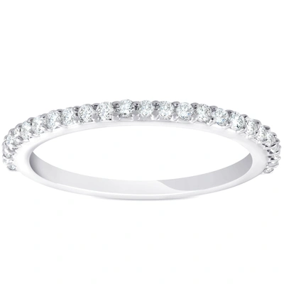 Pompeii3 1/4ct Diamond Wedding Ring 14k White Gold Stackable Womens Anniversary Band