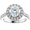 Pompeii3 2 1/2 Ct Halo Diamond Round Cut Engagement Ring 14k White Gold In Silver