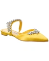 Manolo Blahnik Lurum Satin Flat In Yellow