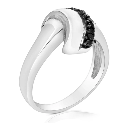 Vir Jewels 1/4 Cttw Black Diamond Ring .925 Sterling Silver With Rhodium Plating