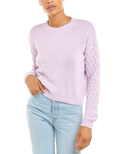 Autumn Cashmere Cotton By  Honeycomb Cropped Boxy Sweater In Purple