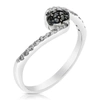 Vir Jewels 1/4 Cttw Black And White Diamond Composite Ring .925 Sterling Silver In Silver