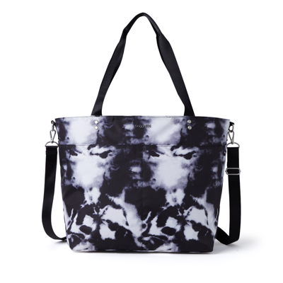 Baggallini Large Carryall Tote In Black Ink Tie Dye