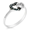 Vir Jewels 1/8 Cttw Blue Diamond Heart Ring .925 Sterling Silver With Rhodium In Silver