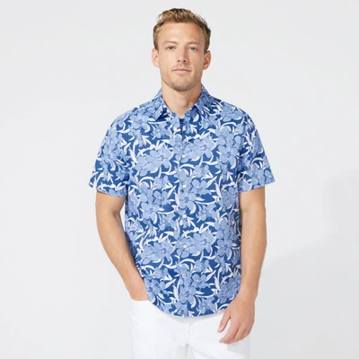 Nautica Mens Big & Tall Navtech Floral Print Shirt In Blue