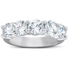 Pompeii3 2 3/4 Ct Five Stone Diamond Wedding Ring 14k White Gold In Silver
