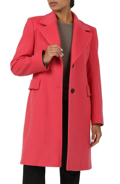 Fleurette Reed Wool Coat In Hibiscus