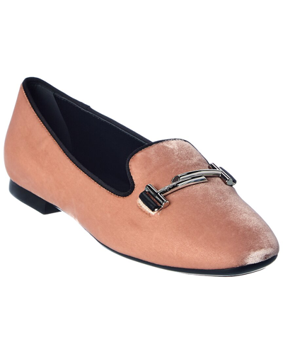 Tod's Tods Double T Velvet Loafer In Pink