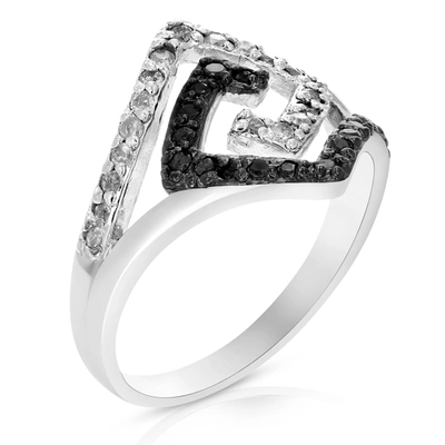 Vir Jewels 0.45 Cttw Black And White Diamond Ring .925 Sterling Silver With Rhodium