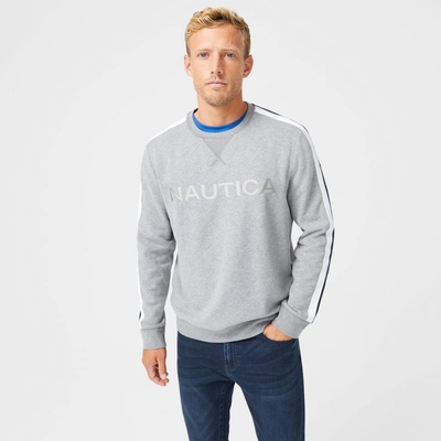 Nautica Mens Big & Tall Logo Fleece Sweatshirt In Grey