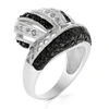 Vir Jewels 1.10 Cttw Black And White Diamond Ring .925 Sterling Silver With Rhodium