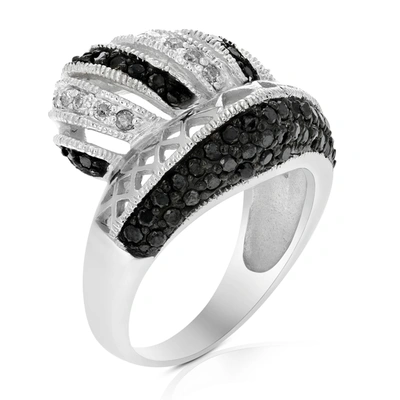 Vir Jewels 1.10 Cttw Black And White Diamond Ring .925 Sterling Silver With Rhodium