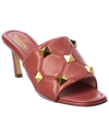 Valentino Roman Stud 65 Leather Sandal In Red