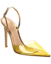 GIANVITO ROSSI RIBBON D'ORSAY 105 VINYL & LEATHER SLINGBACK PUMP