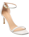 Stuart Weitzman Amelina 75 Leather Sandal In White