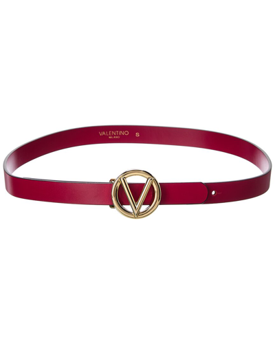 Valentino By Mario Valentino Baby Leather Belt In Red