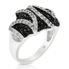 Vir Jewels 1.15 Cttw Black And White Diamond Ring .925 Sterling Silver With Rhodium