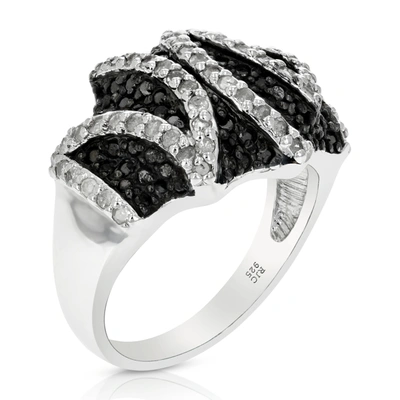 Vir Jewels 1.15 Cttw Black And White Diamond Ring .925 Sterling Silver With Rhodium